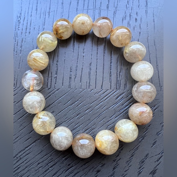 Golden Rutitated quartz bracelet - Picture 2 of 3